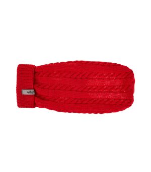 Sweter Warkocz Czerwony